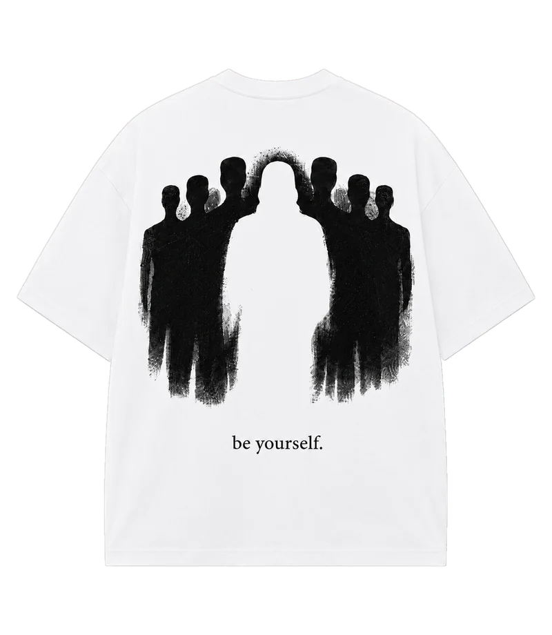 BE YOURSELF, white, achterkant